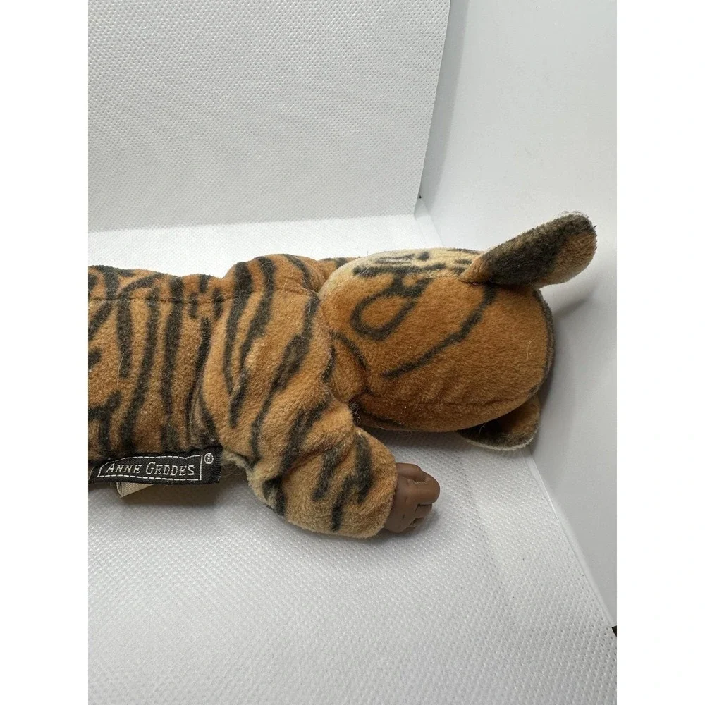 Anne Geddes Tiger Baby Dark Skinned Beanie Plush Stuffed Animal Vtg Doll 9
